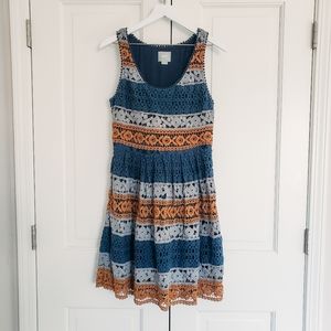 Anthropologie Maeve Crochet Striated Dress